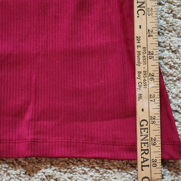 NWT PINK Stretch cotton ribbed flare legging. Size Large. Color deep red - Picture 9 of 11